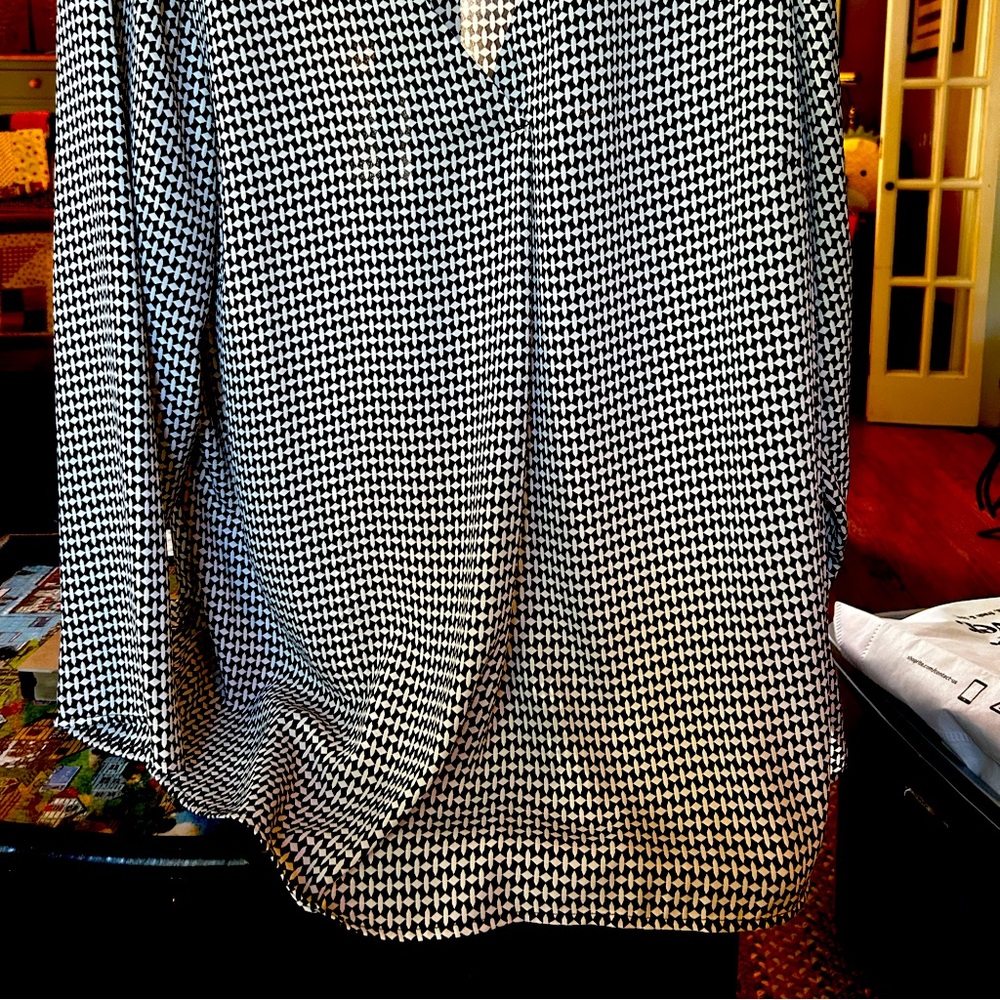 Talbots 2XP Houndstooth Popover Top